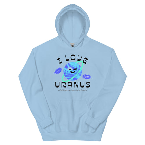 I Love Uranus Hoodie in Light Blue