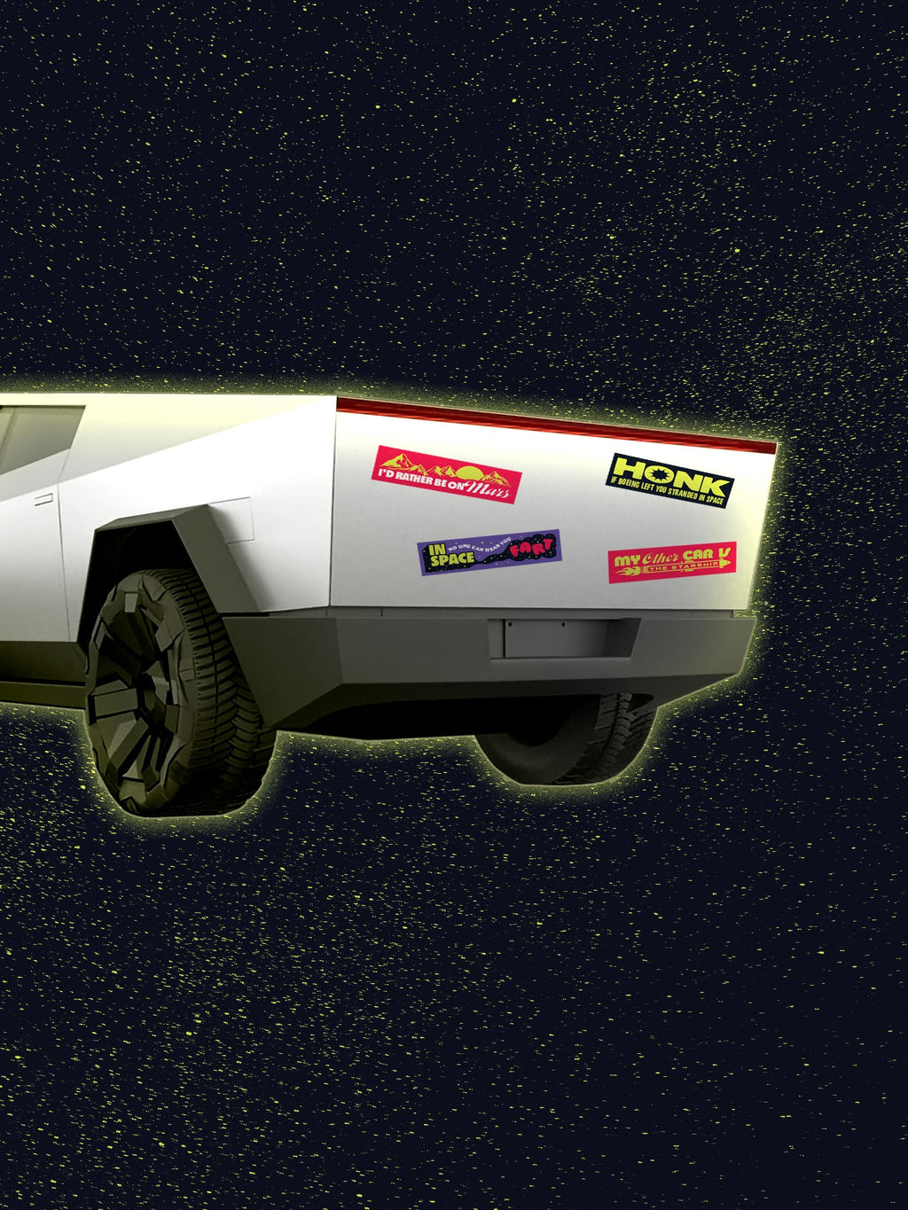 In Space No One Can Hear You Fart Kiss Cut Bumper Sticker (5)